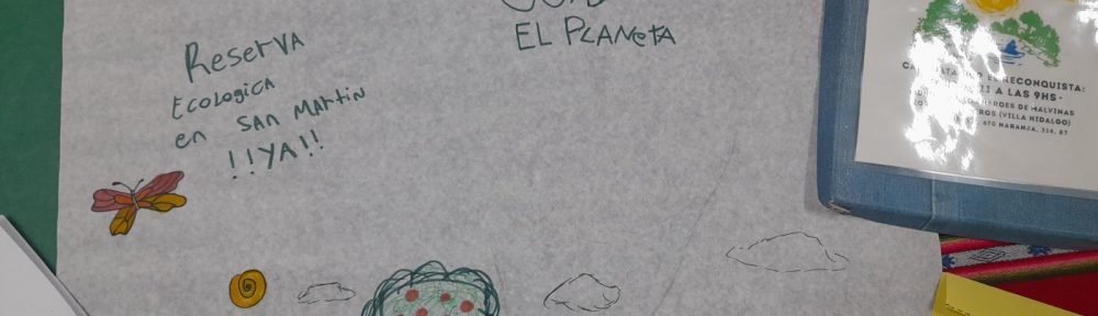 Dibujo de una reserva ecológica para San Martín, hecho por alumnas.